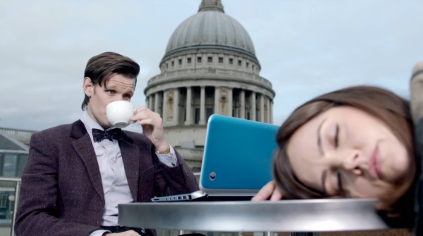 After a high flying rescue attempt to save Clara, we find that the Doctor never left the cafe.