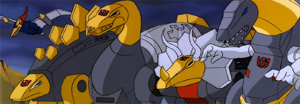 The Generation 1 Dinobots from the original Transformers series back in the '80s. 